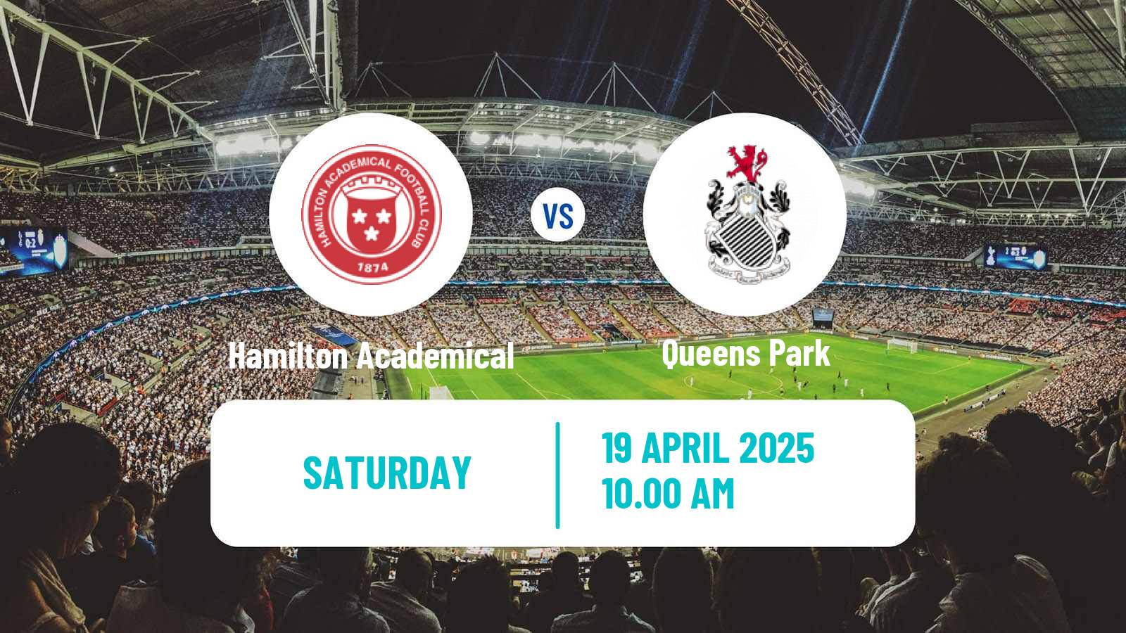 Soccer Scottish Football Championship Hamilton Academical - Queens Park