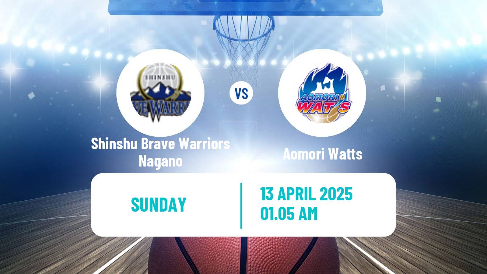 Basketball Japan B2 League Basketball Shinshu Brave Warriors Nagano - Aomori Watts