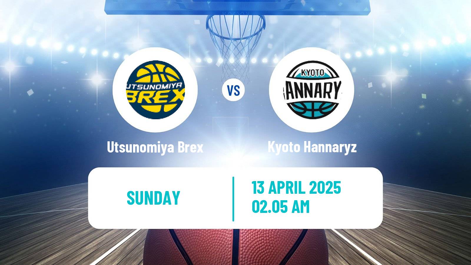 Basketball BJ League Utsunomiya Brex - Kyoto Hannaryz