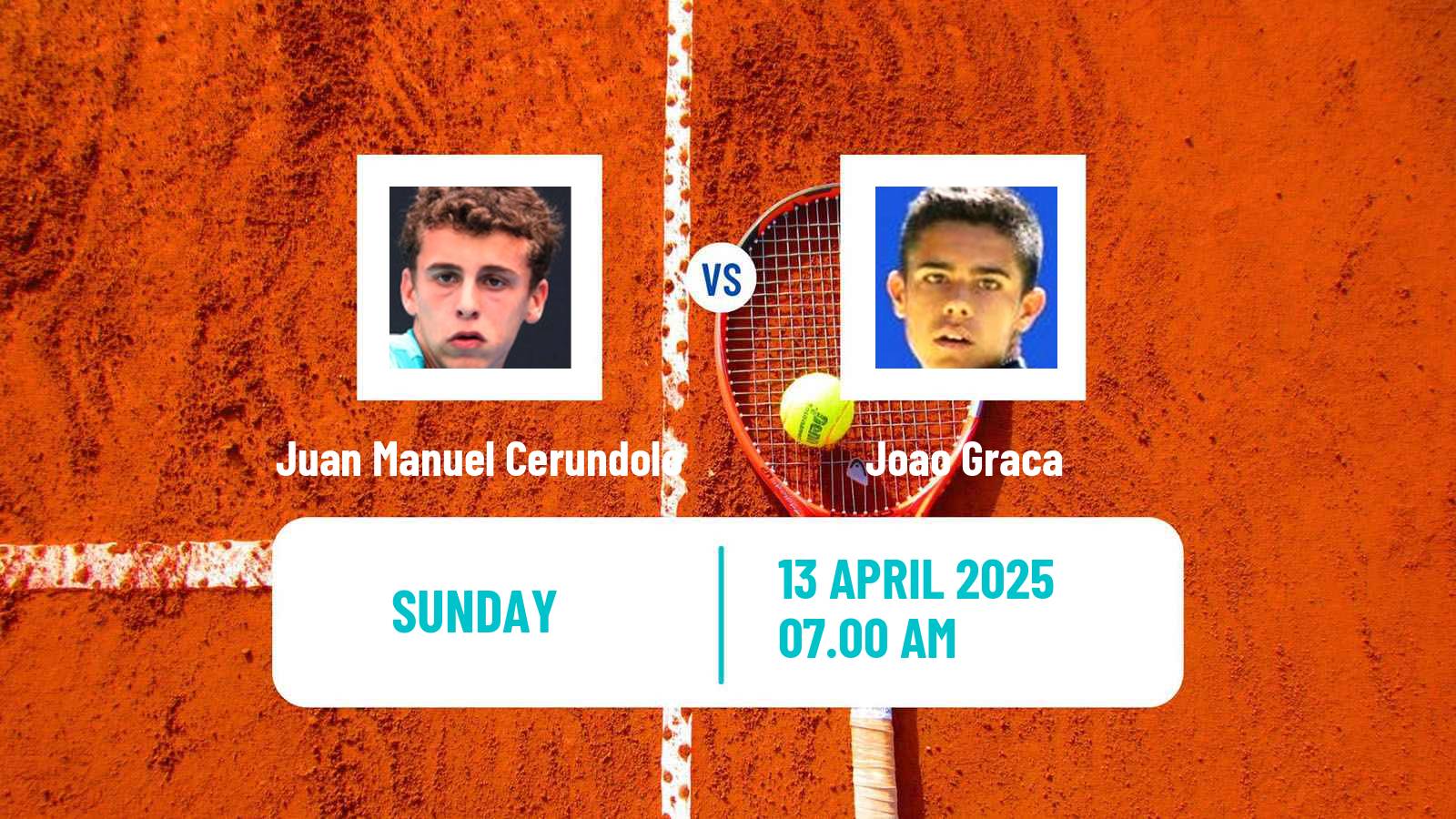 Tennis Oeiras 3 Challenger Men Juan Manuel Cerundolo - Joao Graca