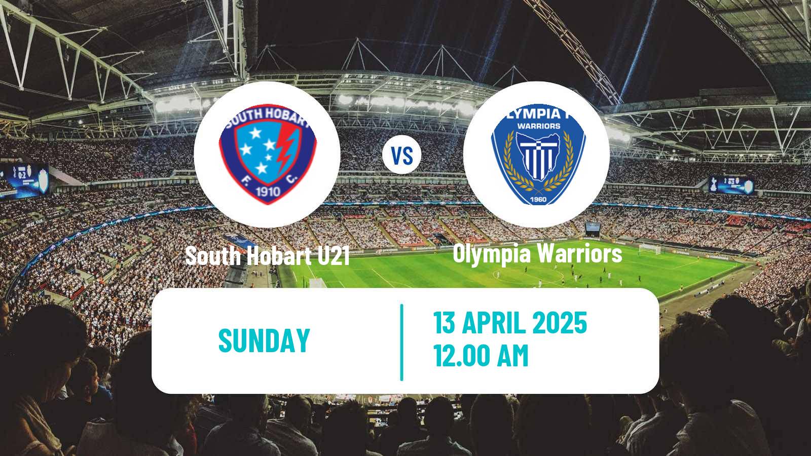 Soccer Australian Tasmania Southern Championship South Hobart U21 - Olympia Warriors