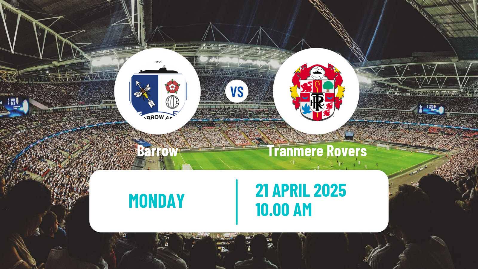 Soccer English League Two Barrow - Tranmere Rovers