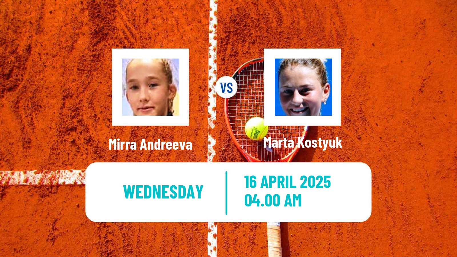 Tennis WTA Stuttgart Mirra Andreeva - Marta Kostyuk