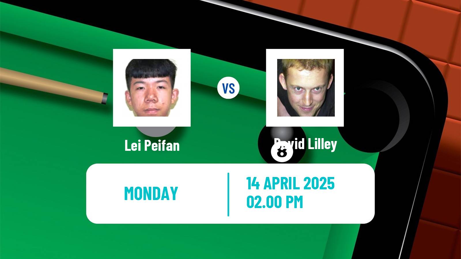 Snooker World Championship Lei Peifan - David Lilley