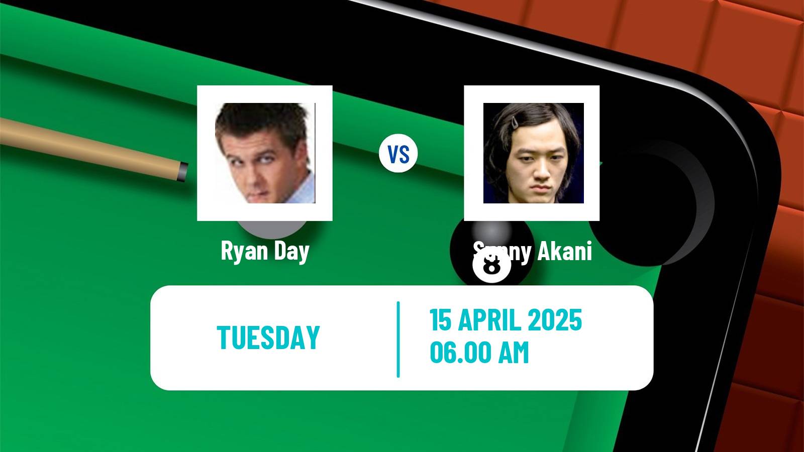 Snooker World Championship Ryan Day - Sunny Akani