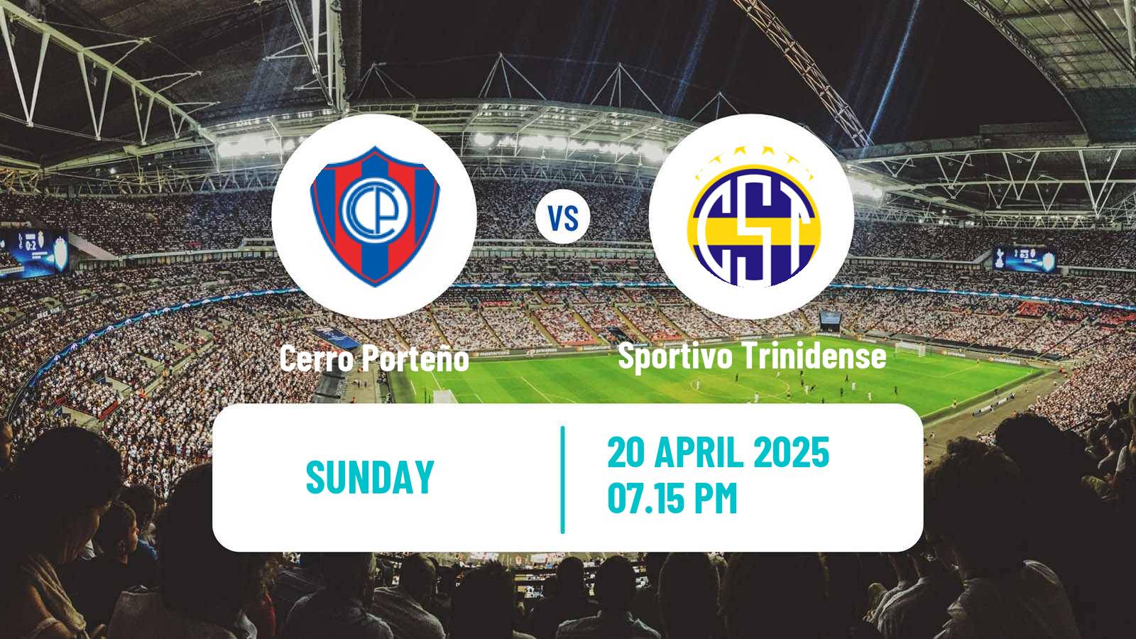Soccer Paraguayan Primera Division Cerro Porteño - Sportivo Trinidense