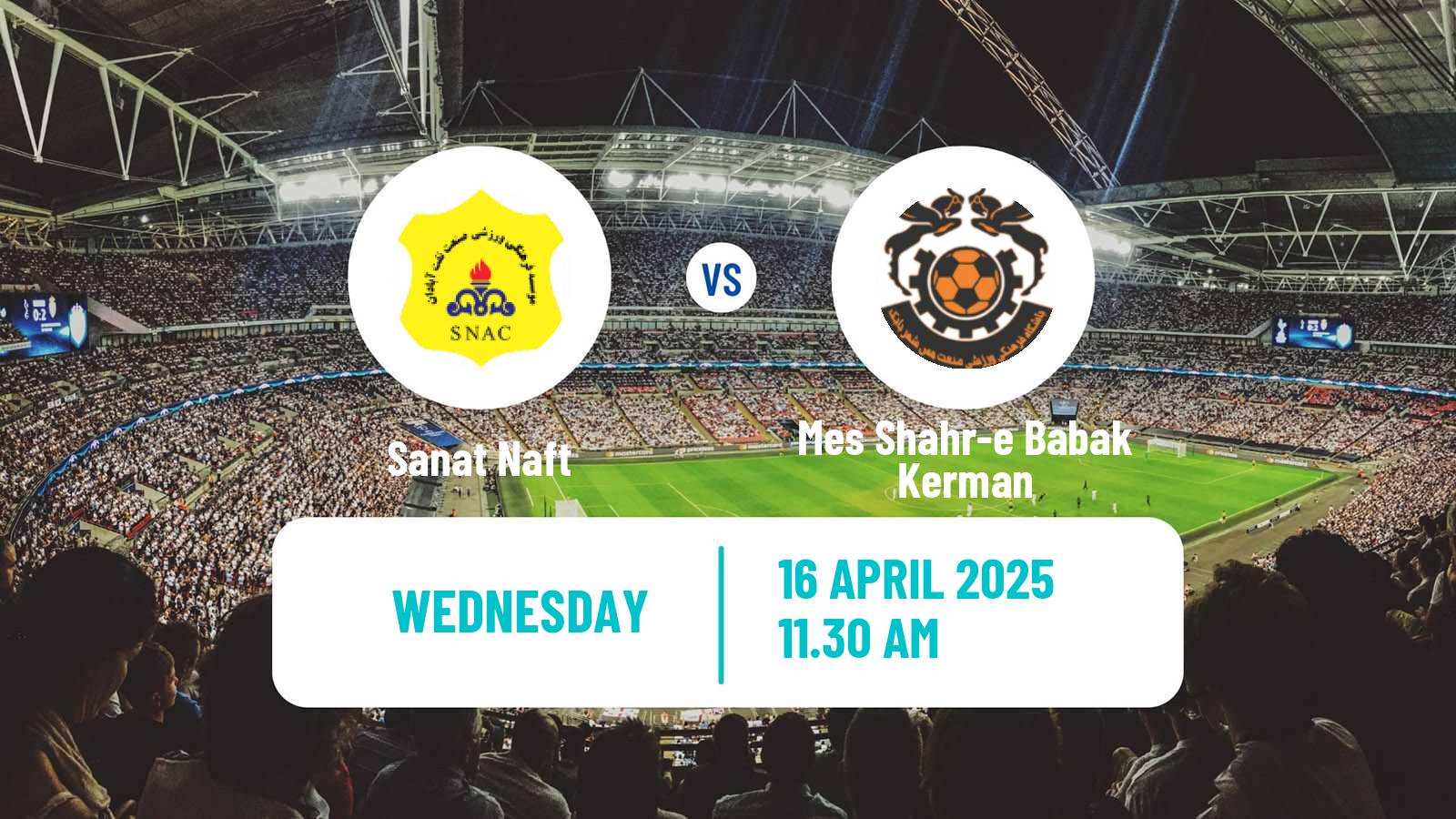 Soccer Iran Division 1 Sanat Naft - Mes Shahr-e Babak Kerman