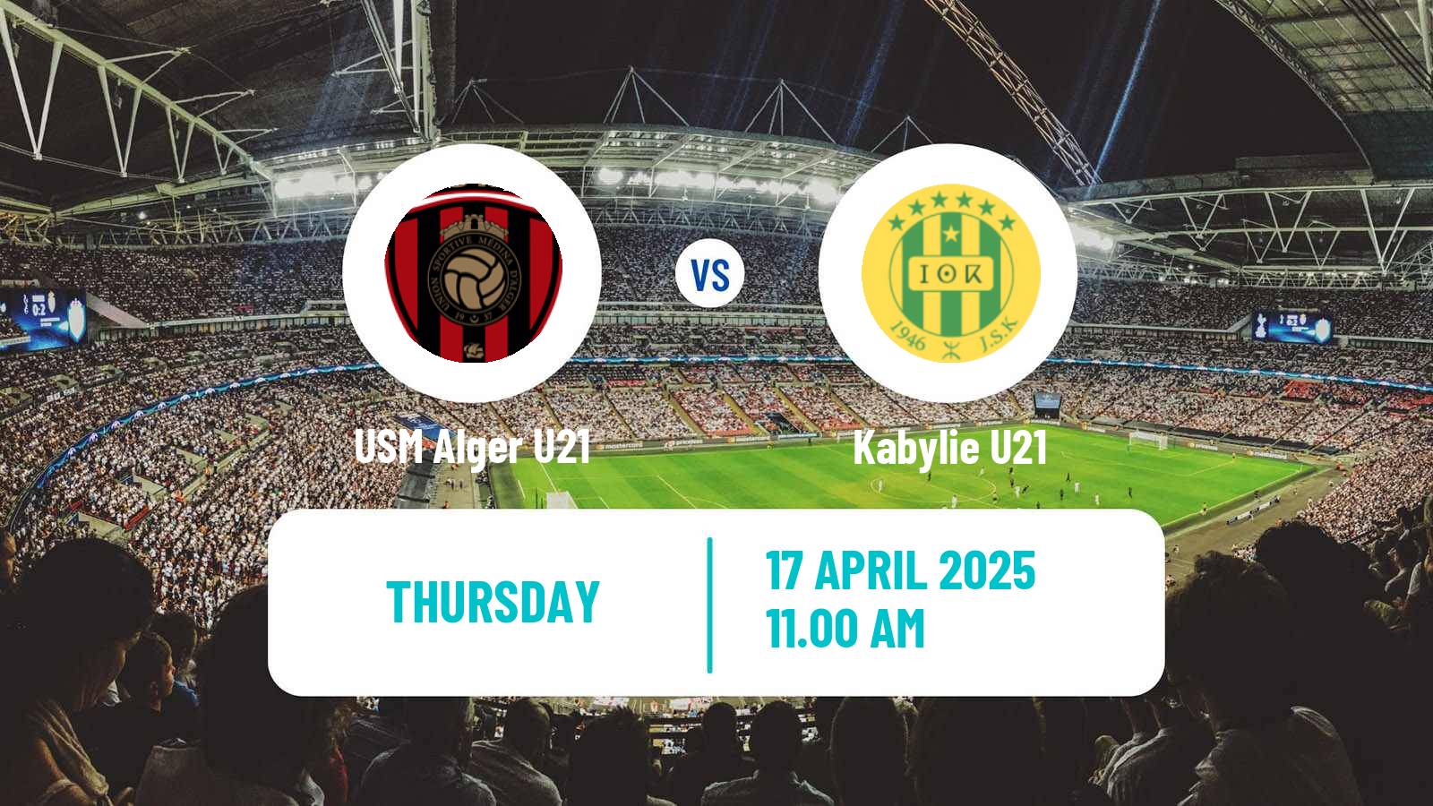 Soccer Algerian Ligue U21 USM Alger U21 - Kabylie U21