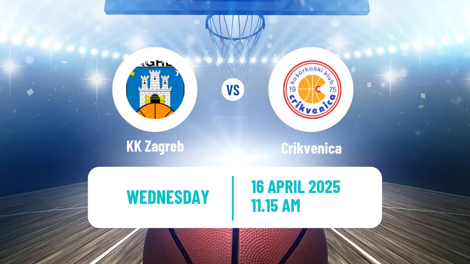 Basketball Croatian Prva Liga Basketball Zagreb - Crikvenica
