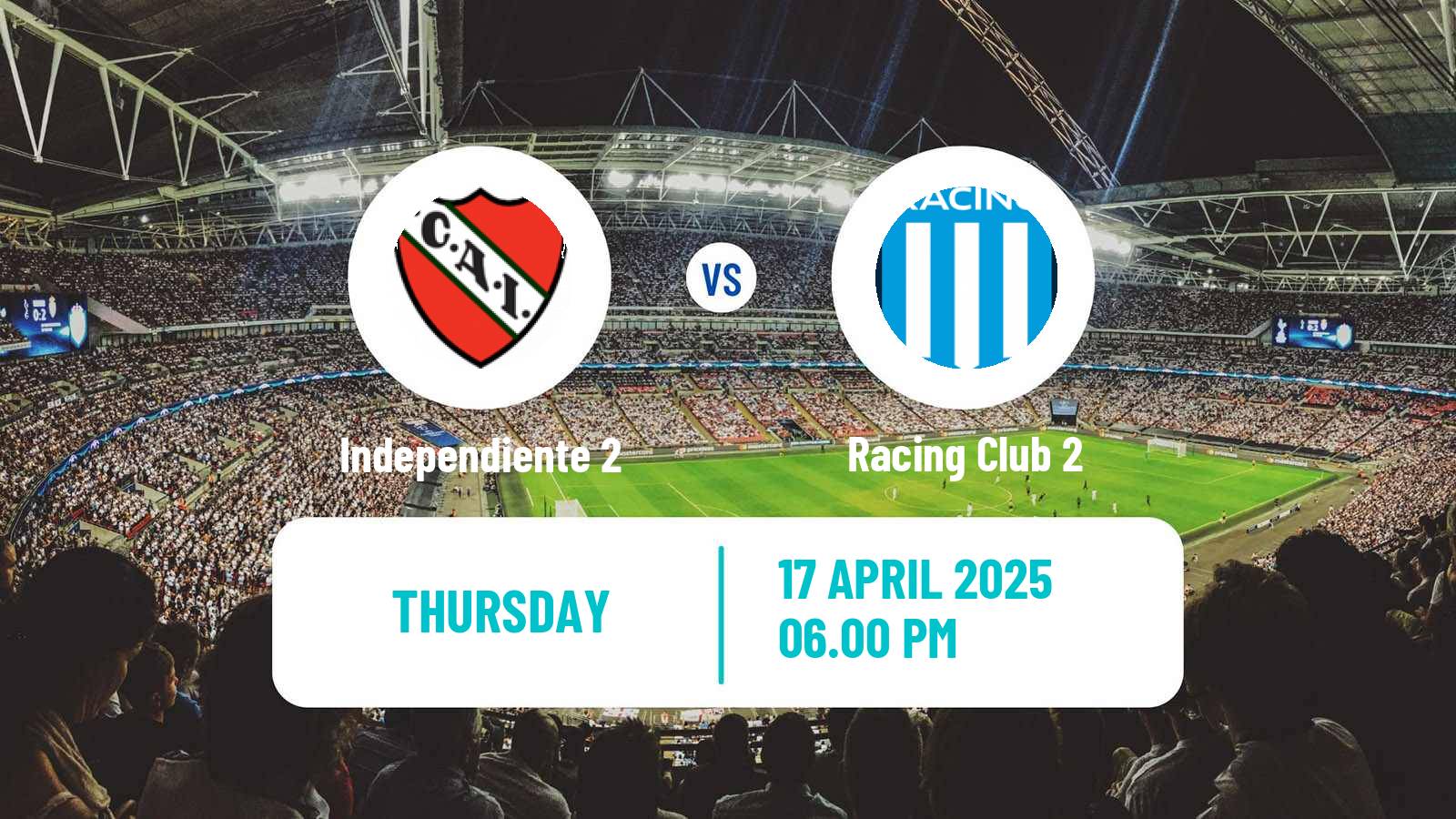 Soccer Argentinian Reserve League Independiente 2 - Racing Club 2