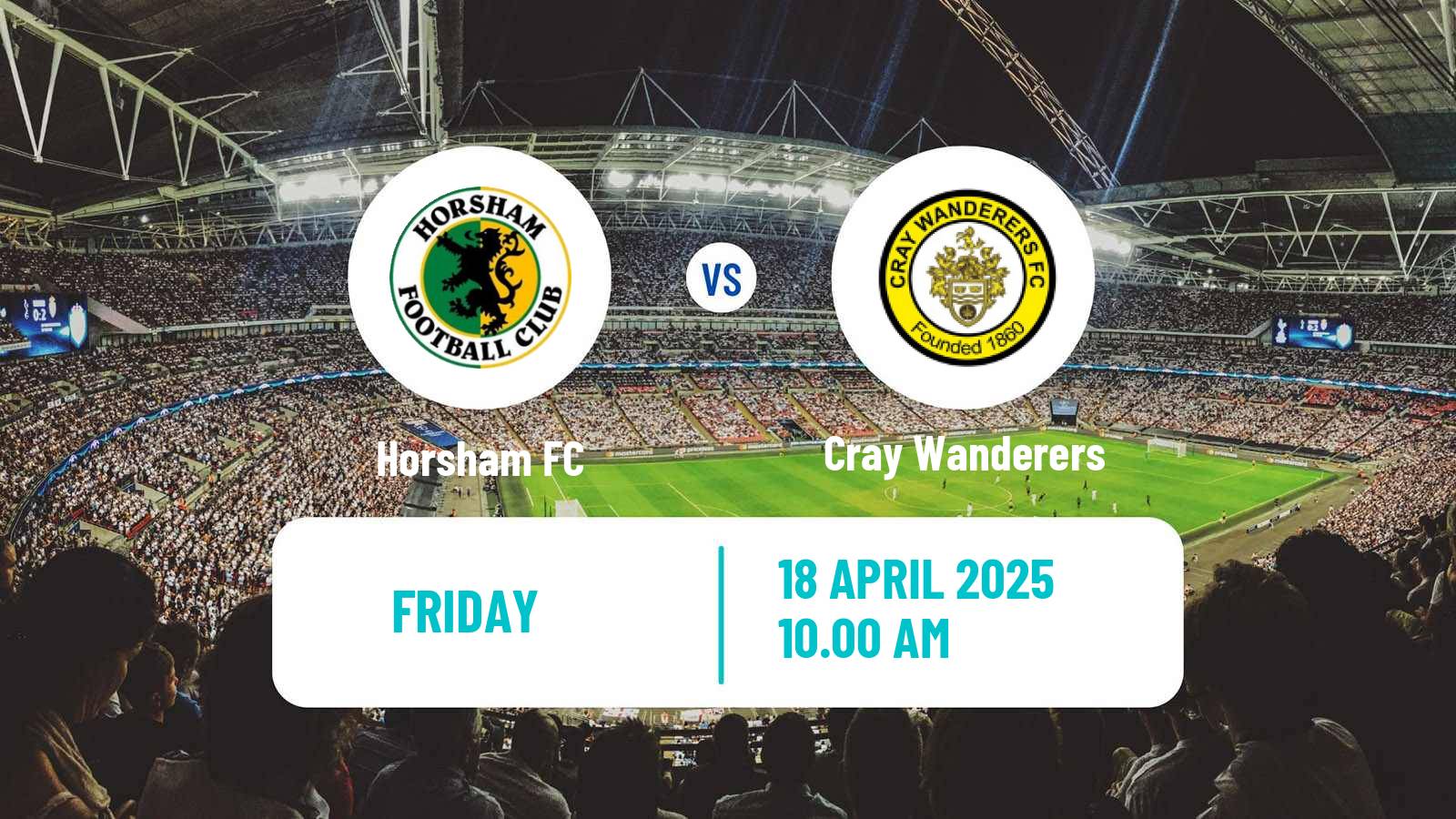 Soccer English Isthmian League Premier Division Horsham - Cray Wanderers
