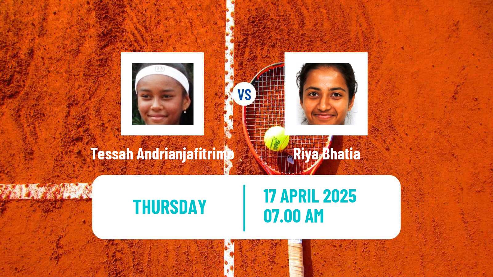 Tennis ITF W75 Calvi Women Tessah Andrianjafitrimo - Riya Bhatia