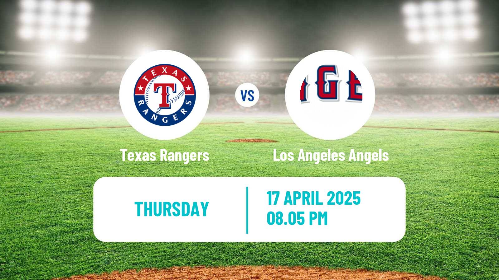 Baseball MLB Texas Rangers - Los Angeles Angels