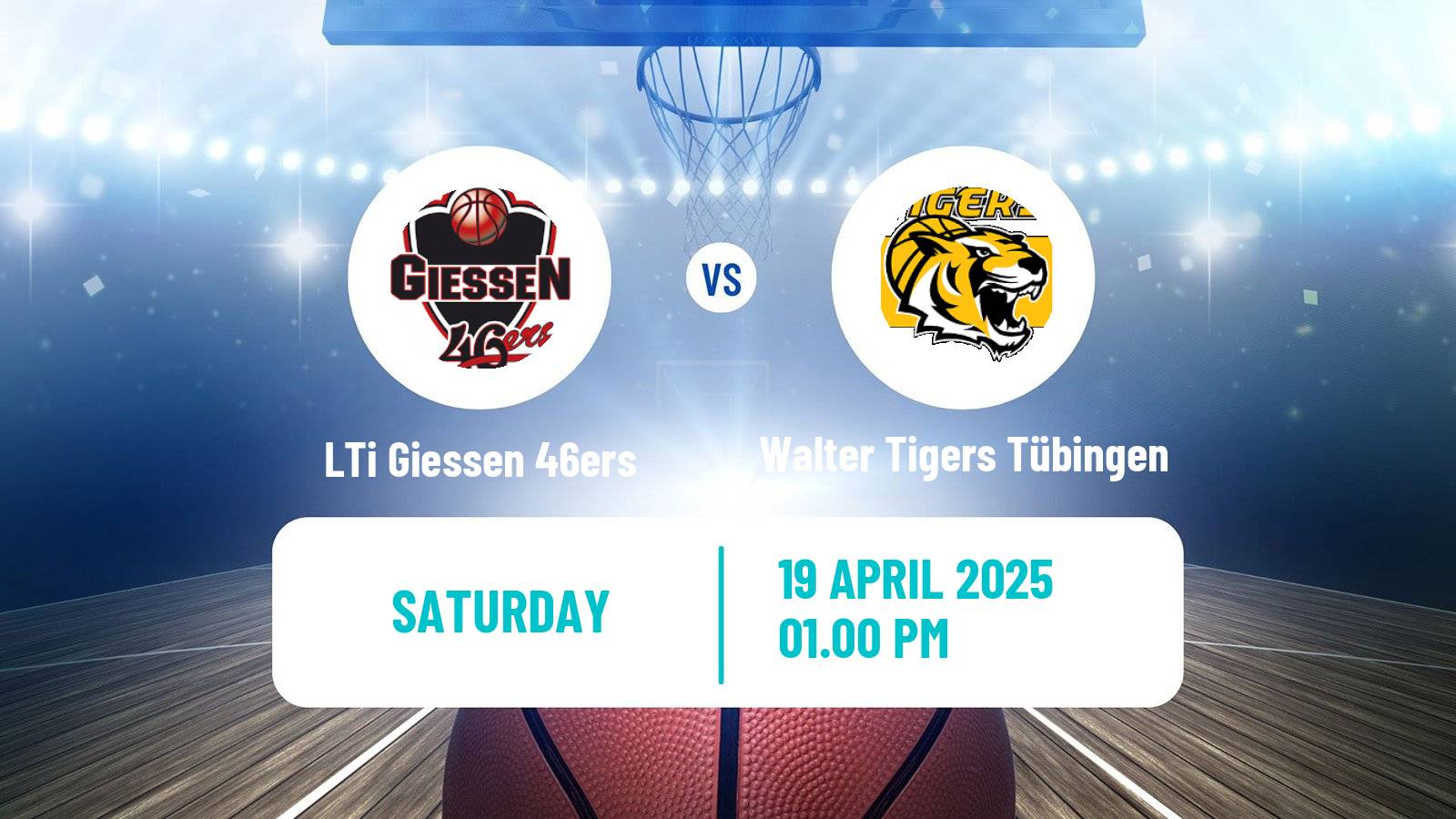 Basketball German Pro A Basketball LTi Giessen 46ers - Walter Tigers Tübingen