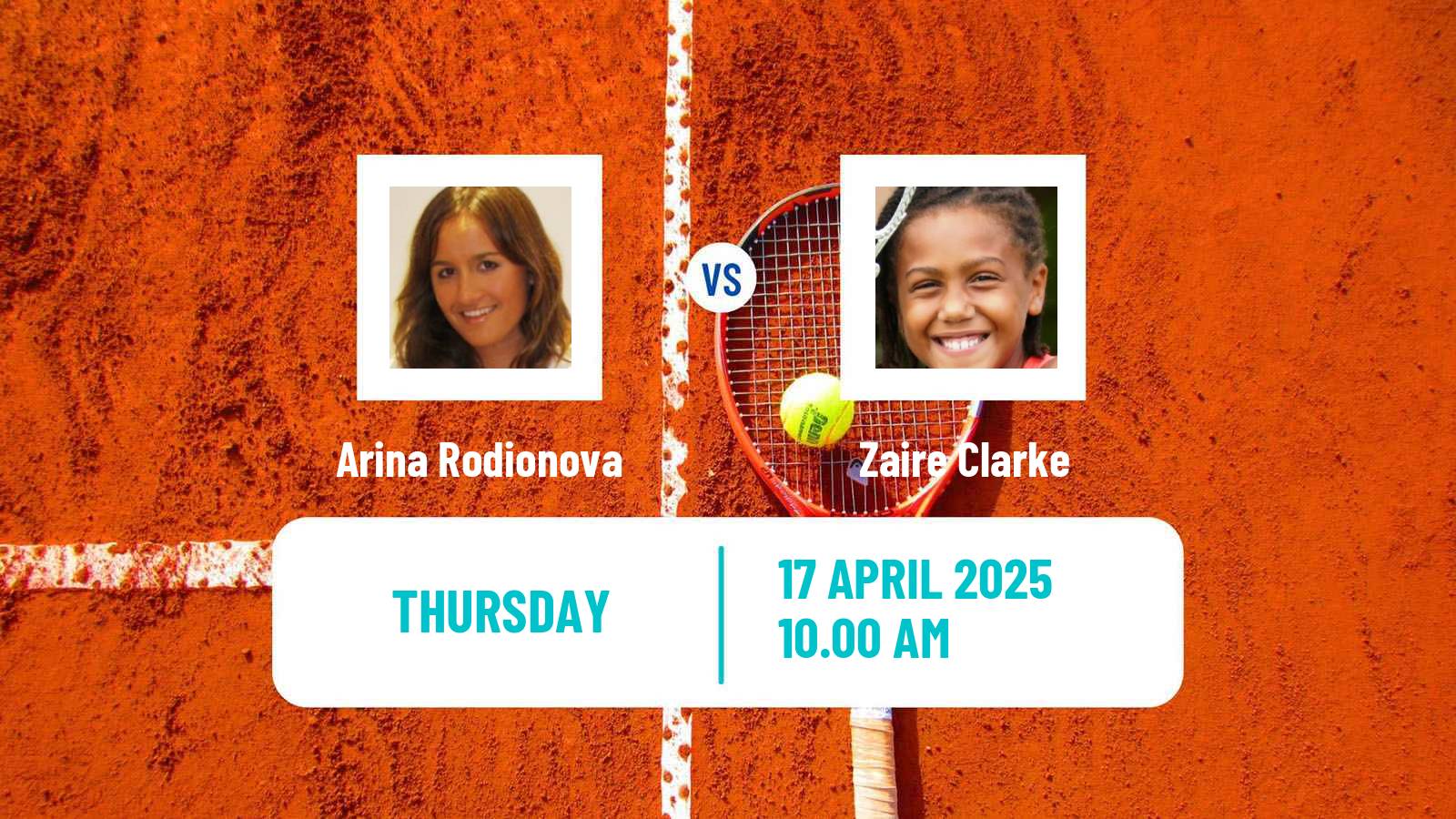 Tennis ITF W50 Zephyrhills Fl Women Arina Rodionova - Zaire Clarke