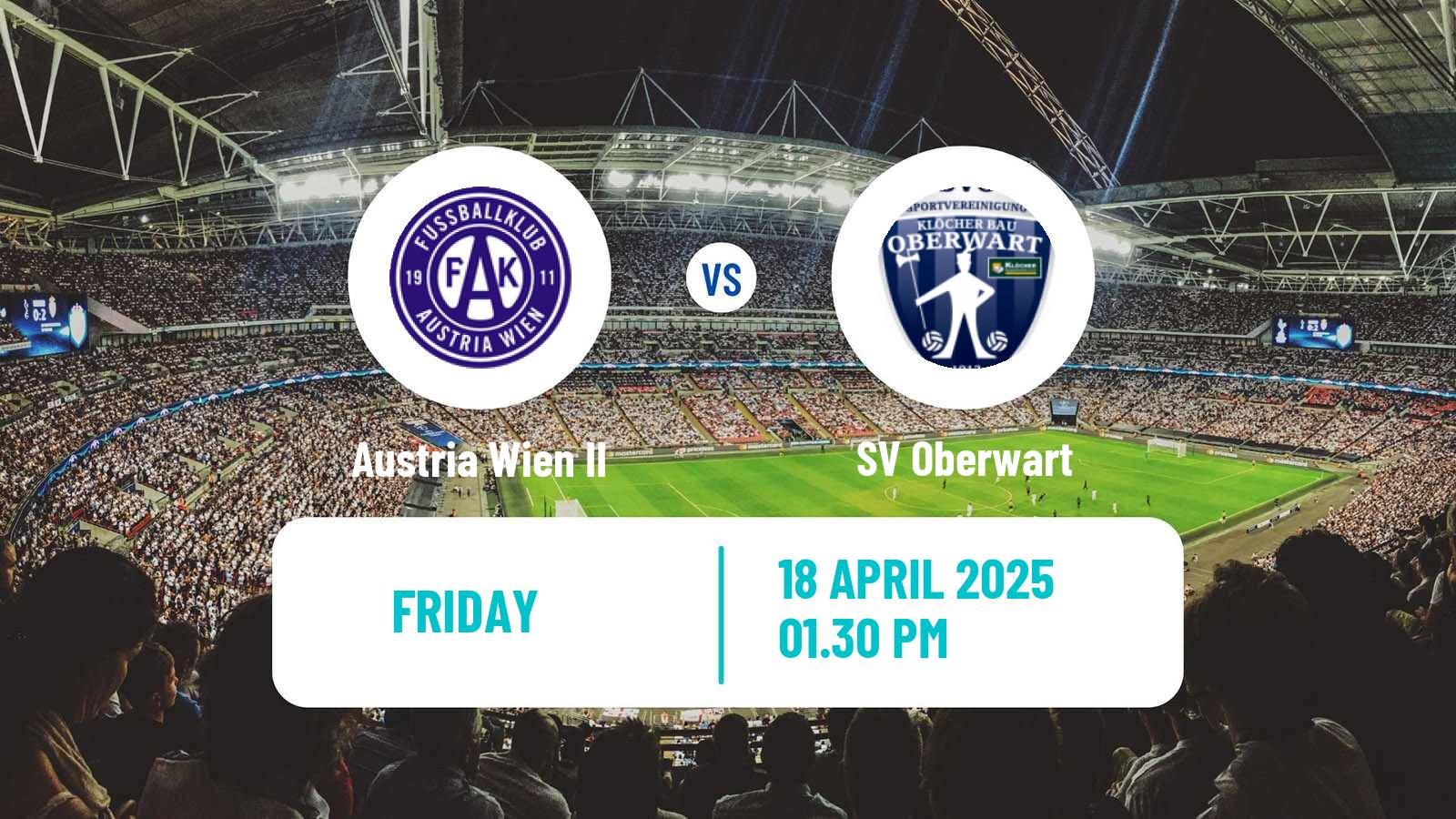 Soccer Austrian Regionalliga East Austria Wien II - Oberwart