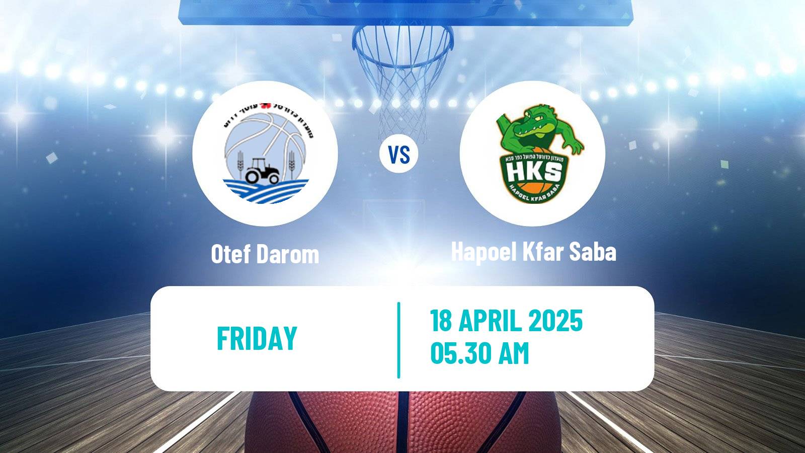 Basketball Israeli Liga Leumit Basketball Otef Darom - Hapoel Kfar Saba