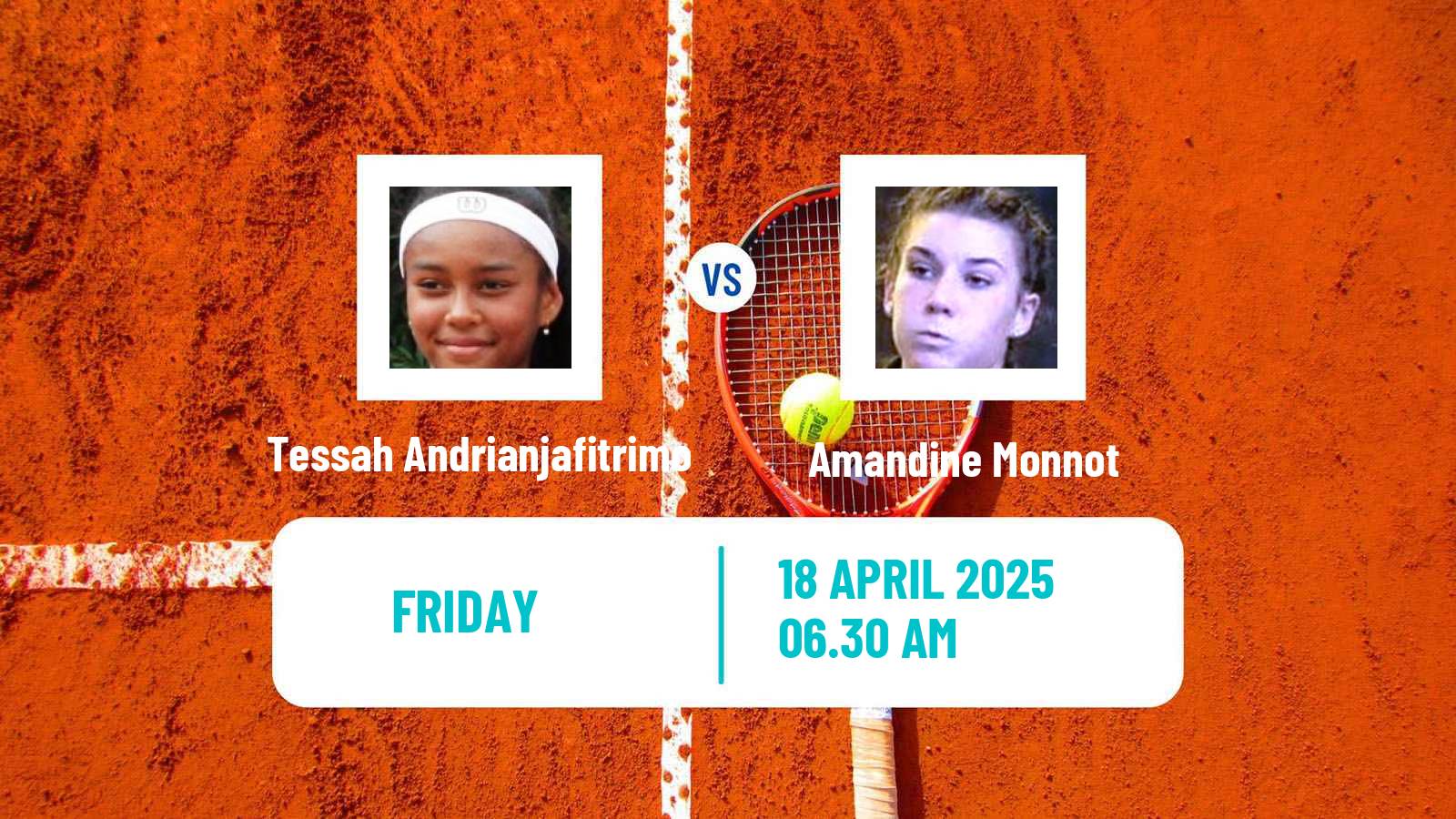 Tennis ITF W75 Calvi Women Tessah Andrianjafitrimo - Amandine Monnot