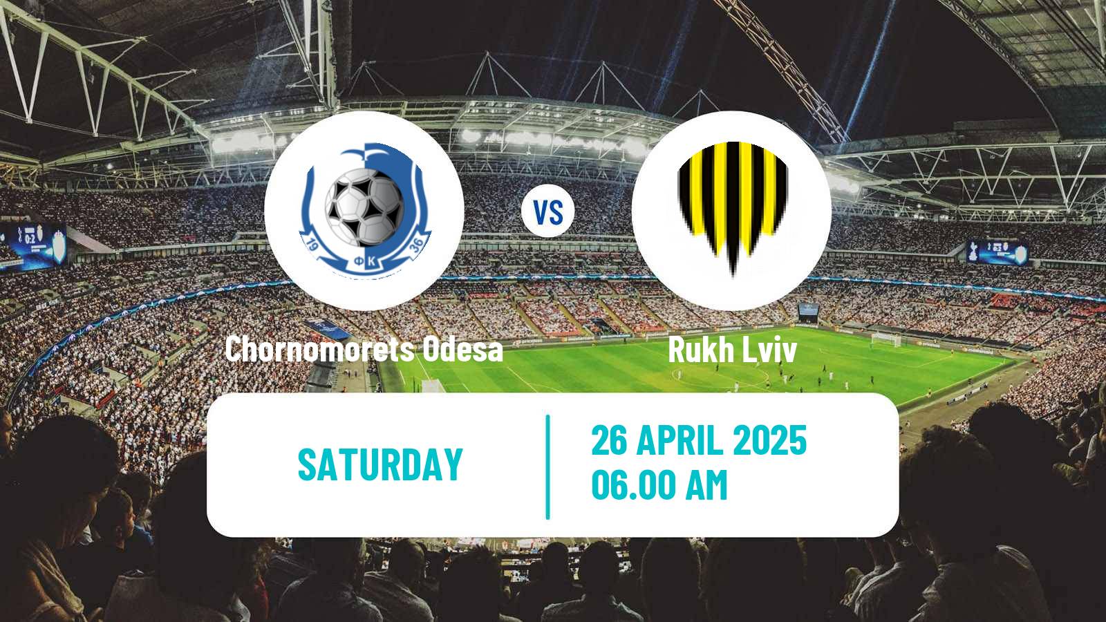 Soccer Ukrainian Premier League Chornomorets Odesa - Rukh Lviv