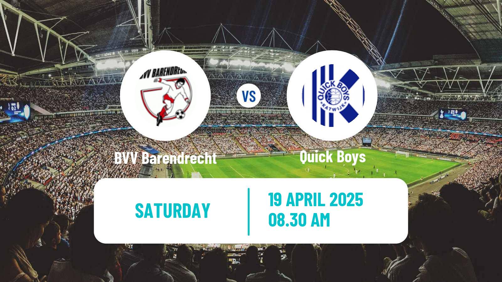 Soccer Dutch Tweede Divisie BVV Barendrecht - Quick Boys