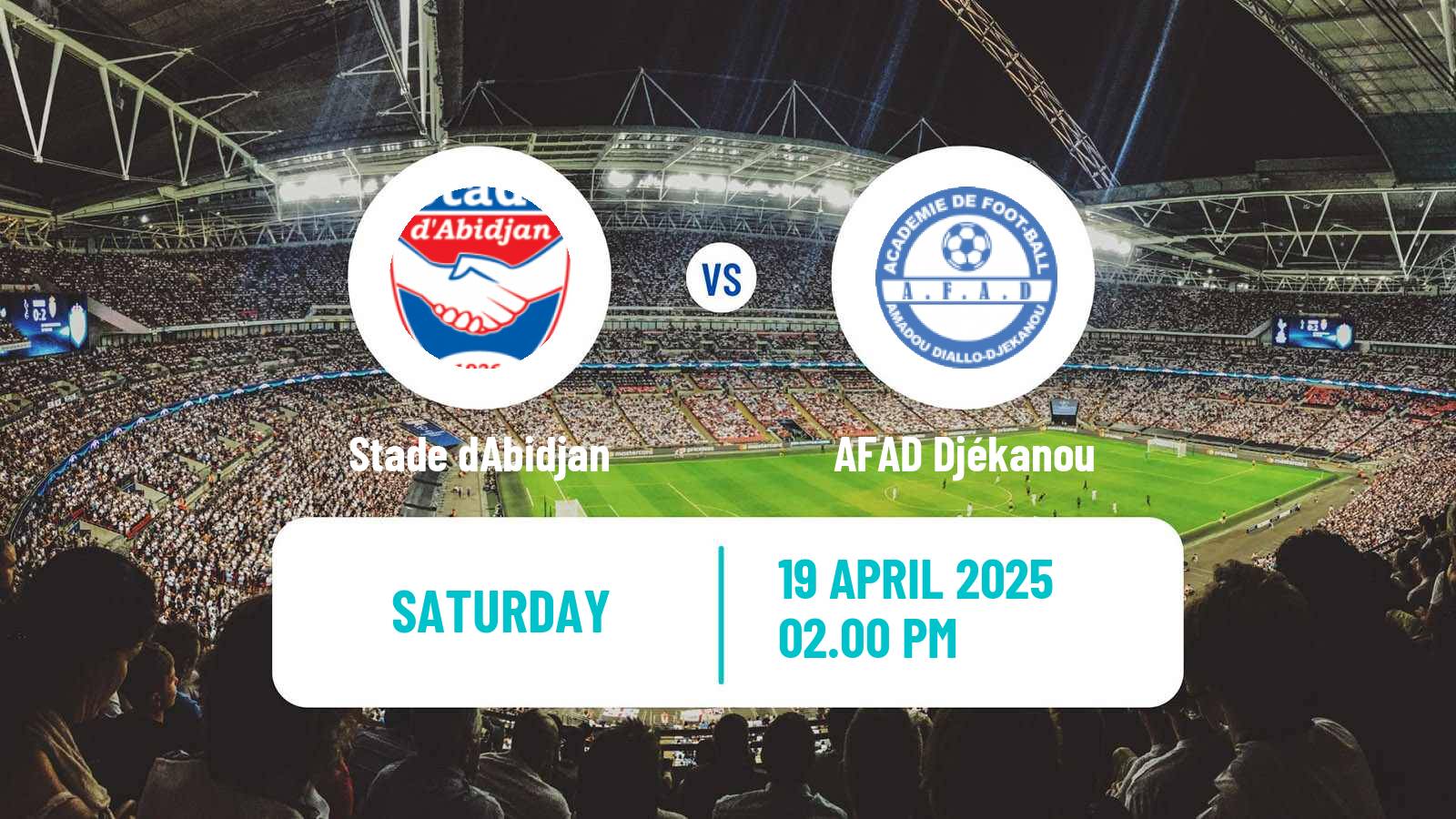 Soccer Cote d`Ivoire Ligue 1 Stade dAbidjan - AFAD Djékanou