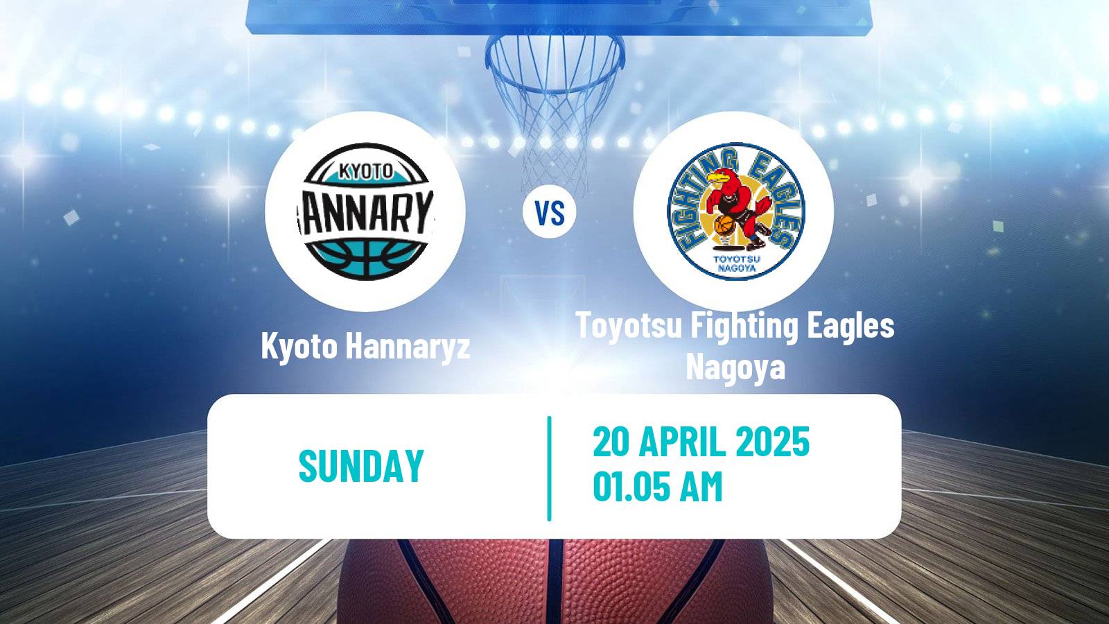 Basketball BJ League Kyoto Hannaryz - Toyotsu Fighting Eagles Nagoya