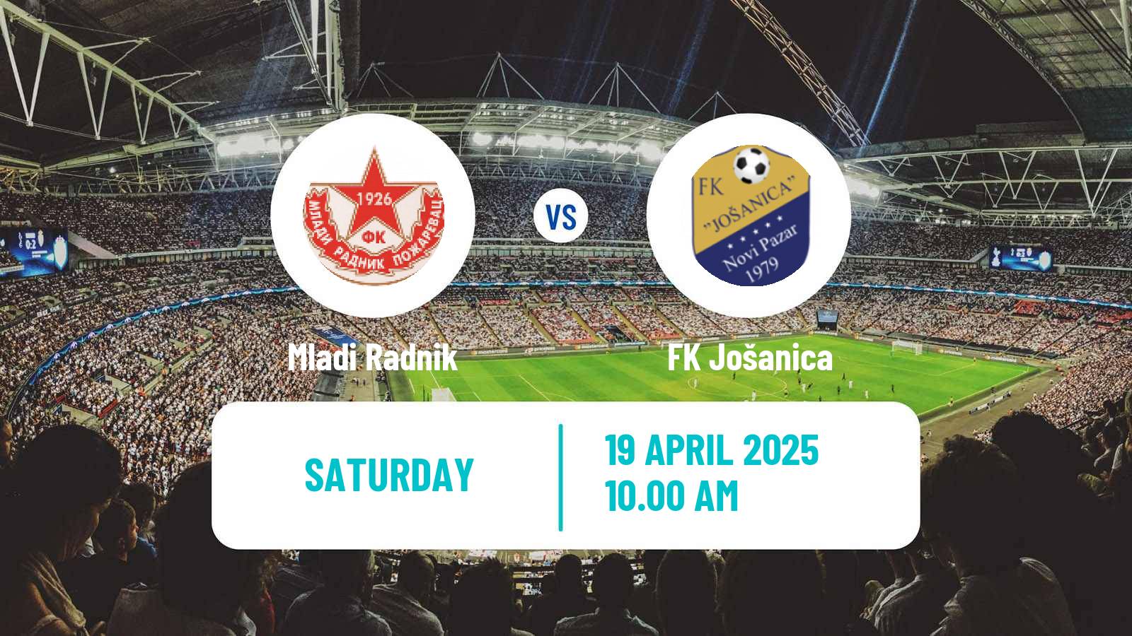 Soccer Serbian Srpska Liga - West Mladi Radnik - Jošanica
