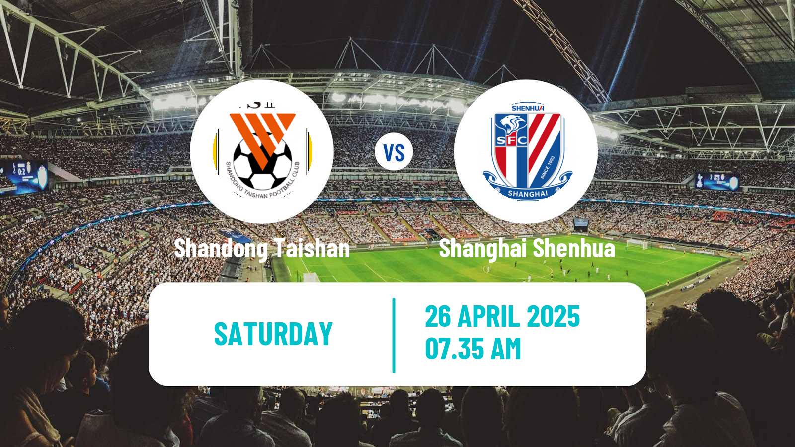 Soccer Chinese Super League Shandong Taishan - Shanghai Shenhua