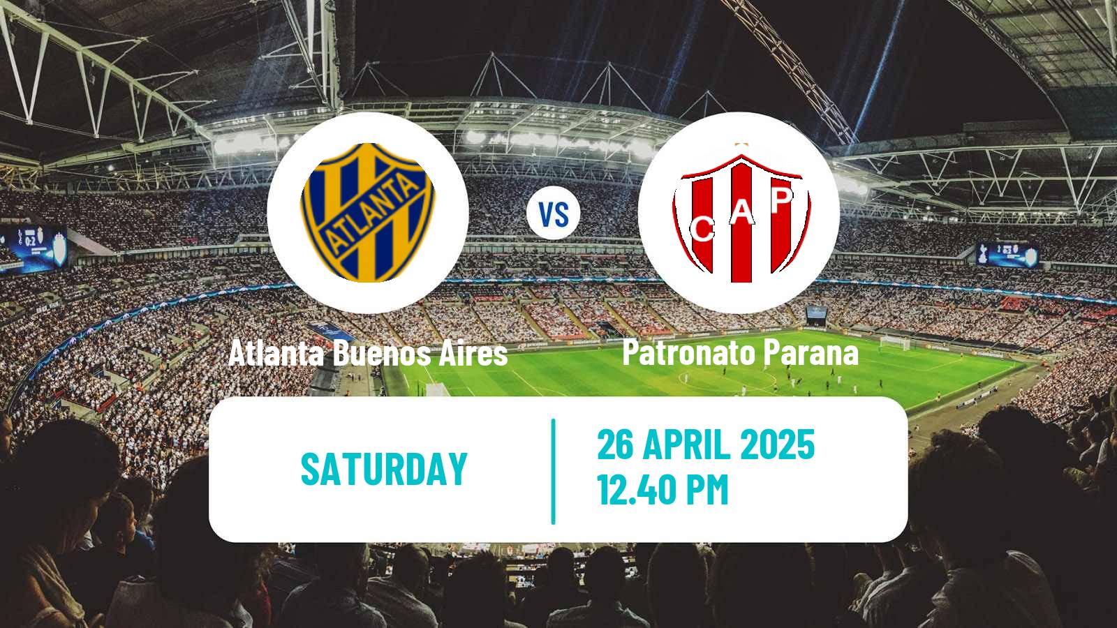 Soccer Argentinian Primera Nacional Atlanta Buenos Aires - Patronato Parana