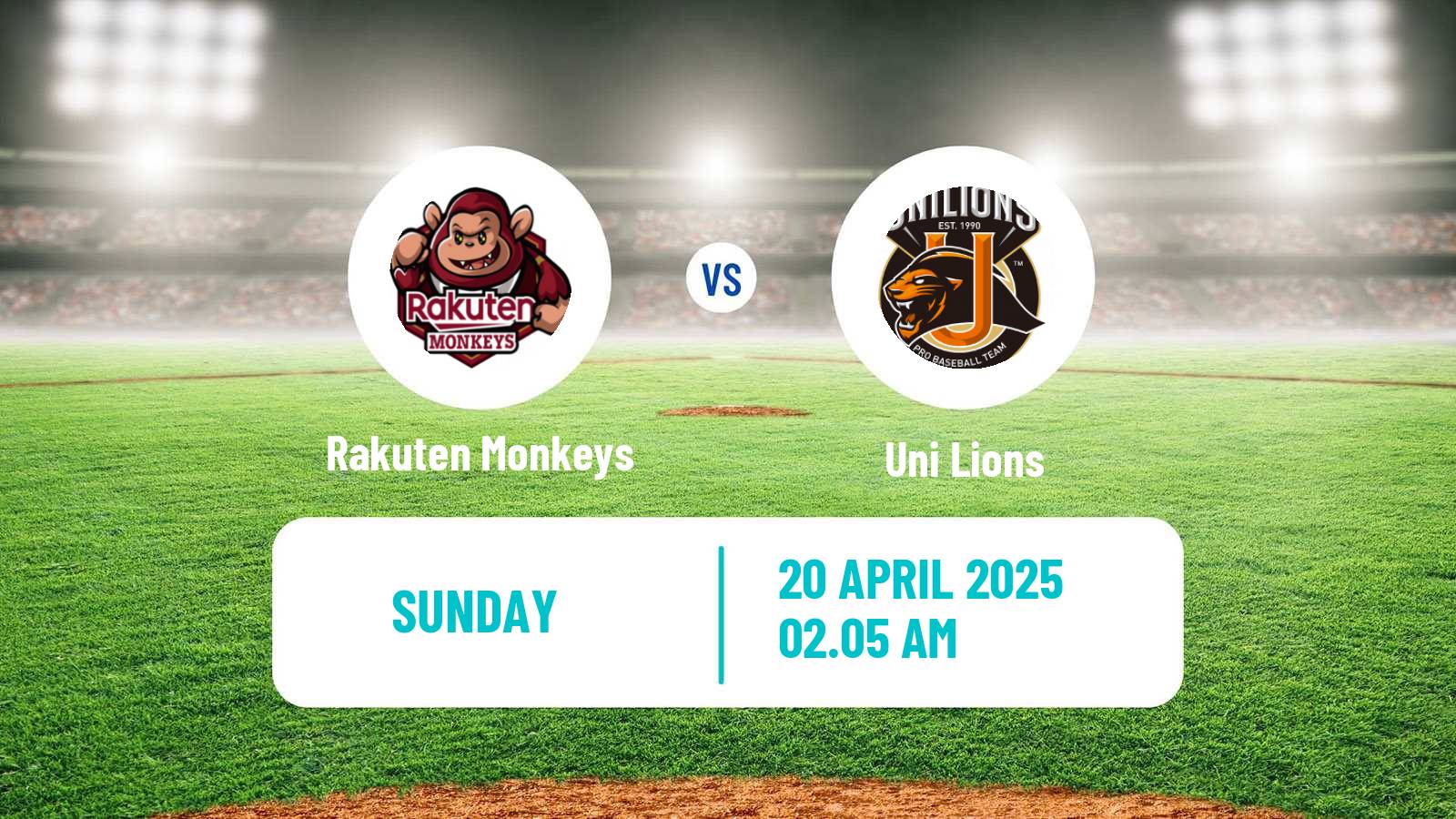Baseball Taiwan CPBL Rakuten Monkeys - Uni Lions