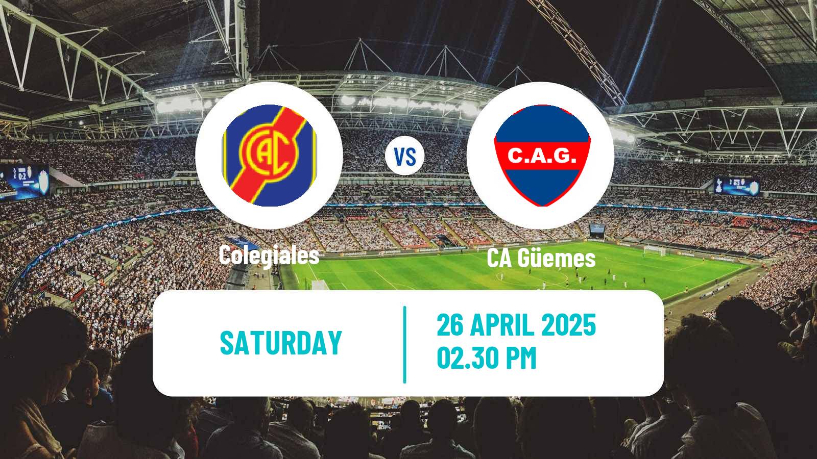Soccer Argentinian Primera Nacional Colegiales - Güemes