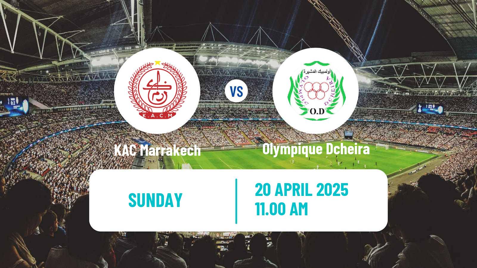 Soccer Moroccan Botola 2 KAC Marrakech - Olympique Dcheira