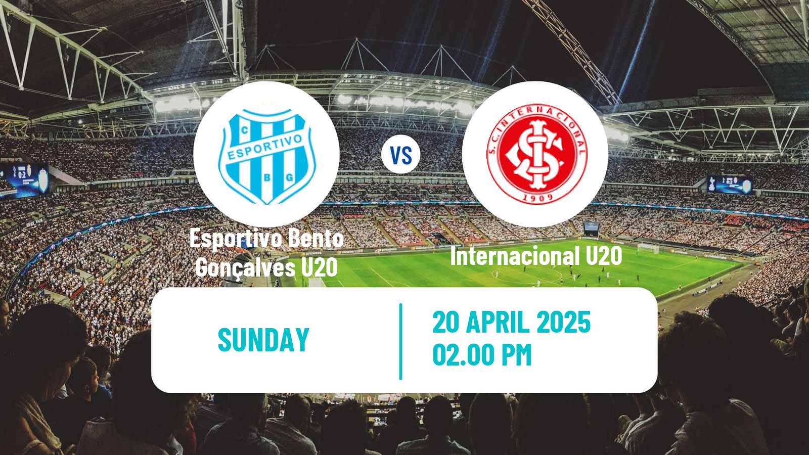 Soccer Brazilian Gaucho U20 Esportivo Bento Gonçalves U20 - Internacional U20