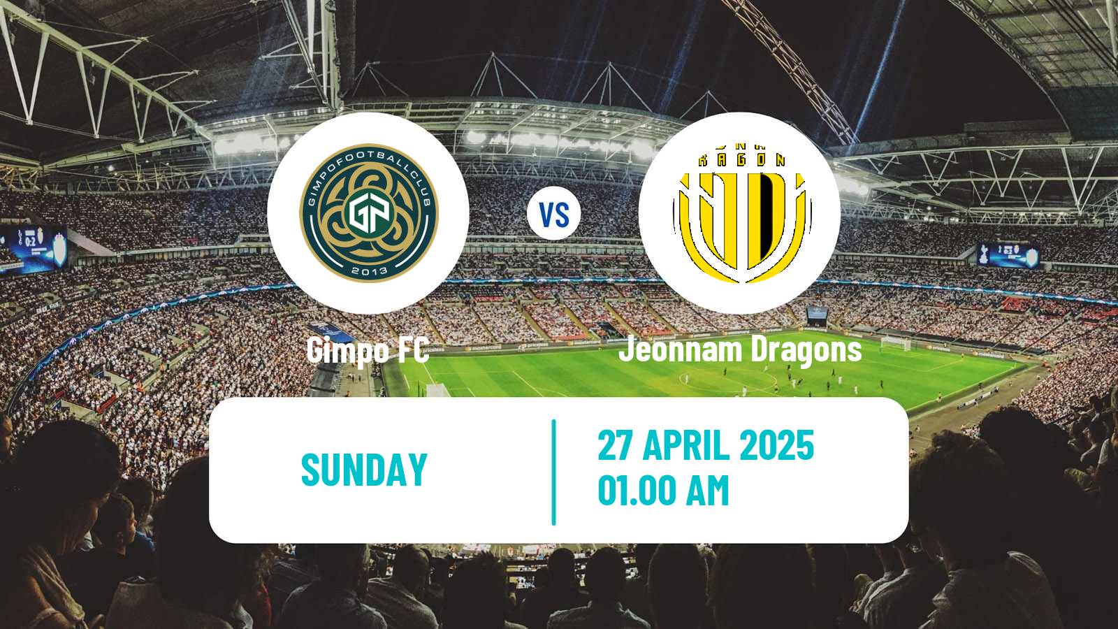Soccer South Korean K-League 2 Gimpo - Jeonnam Dragons