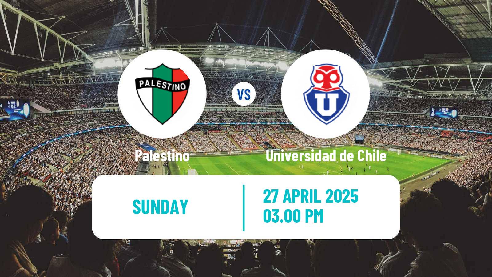 Soccer Chilean Primera Division Palestino - Universidad de Chile