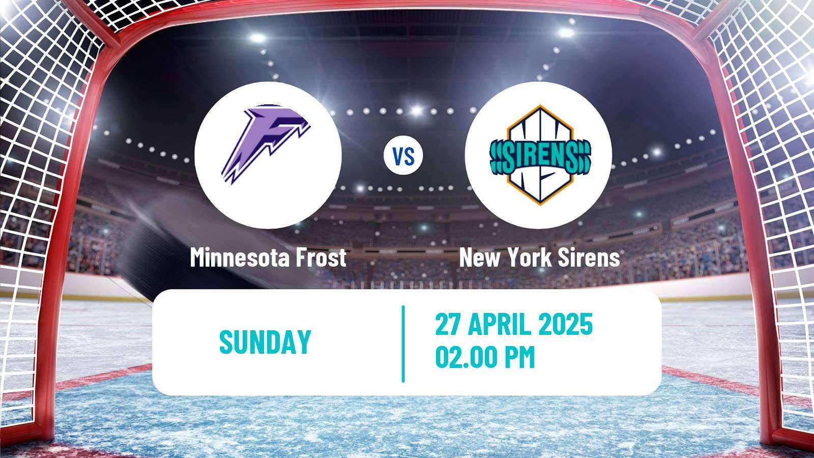 Hockey PWHL Women Minnesota Frost - New York Sirens