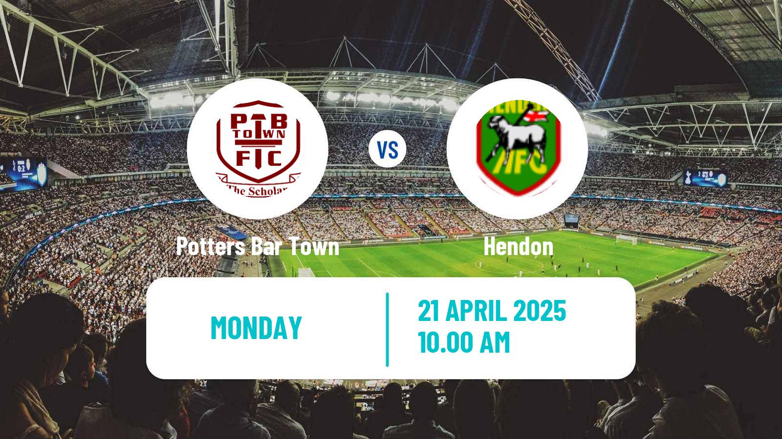 Soccer English Isthmian League Premier Division Potters Bar Town - Hendon