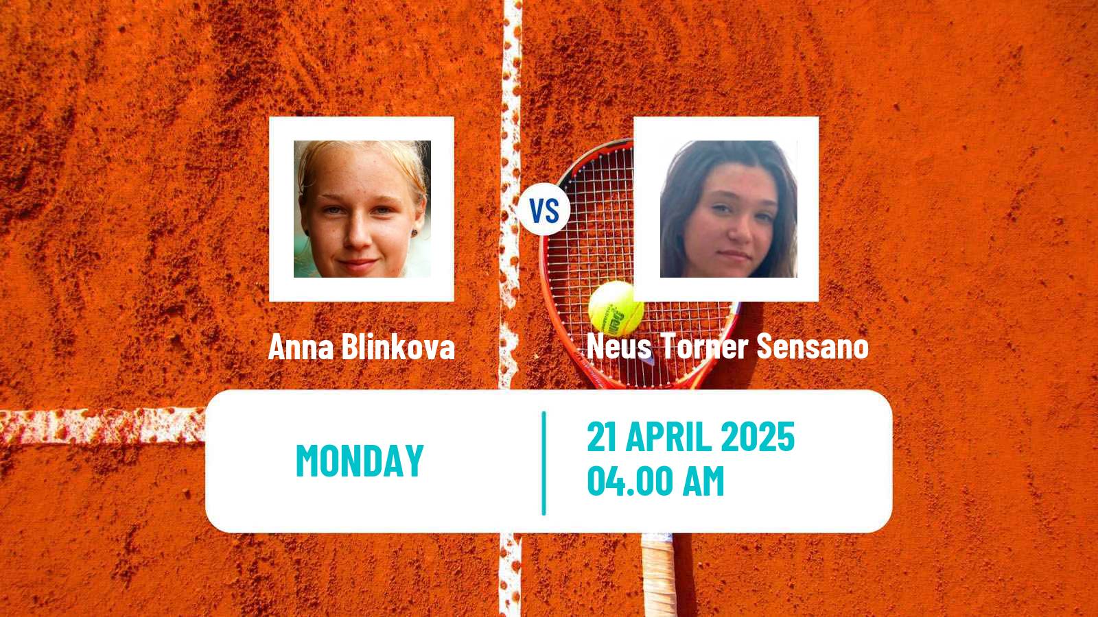 Tennis WTA Madrid Anna Blinkova - Neus Torner Sensano