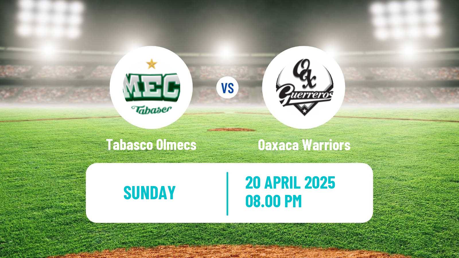 Baseball LMB Tabasco Olmecs - Oaxaca Warriors