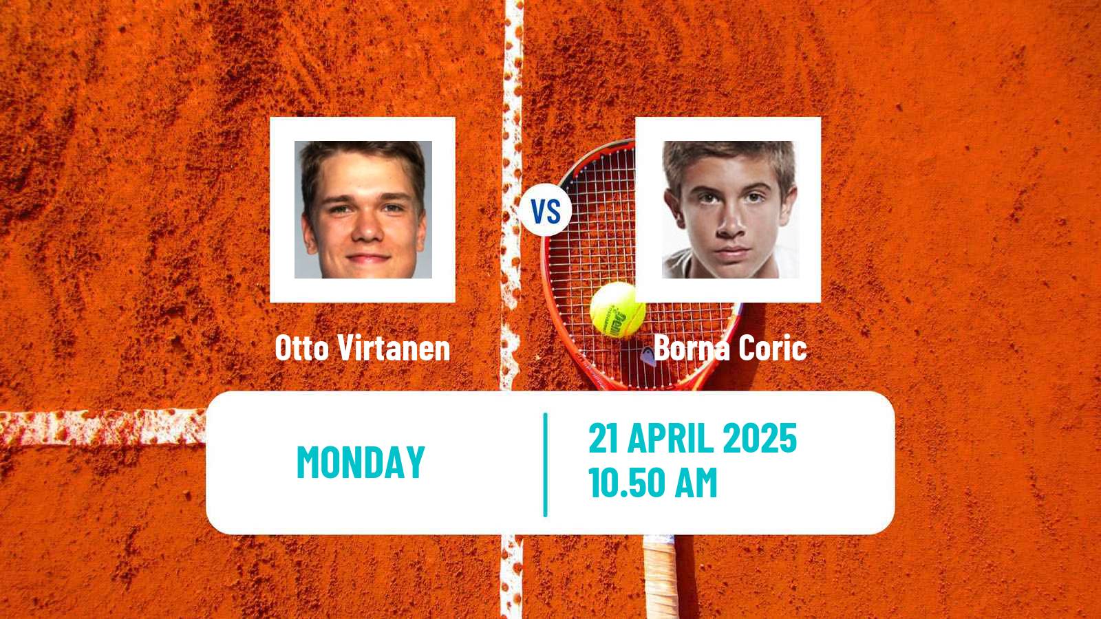 Tennis ATP Madrid Otto Virtanen - Borna Coric