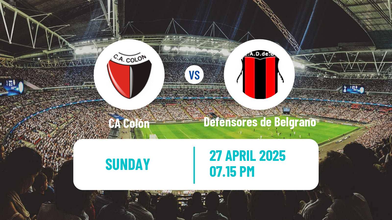 Soccer Argentinian Primera Nacional Colón - Defensores de Belgrano