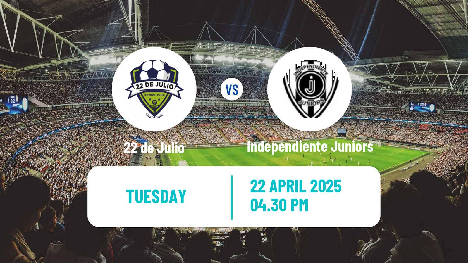 Soccer Ecuadorian Serie B 22 de Julio - Independiente Juniors