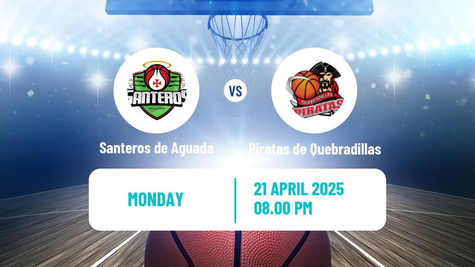 Basketball Puerto Rican BSN Santeros de Aguada - Piratas de Quebradillas