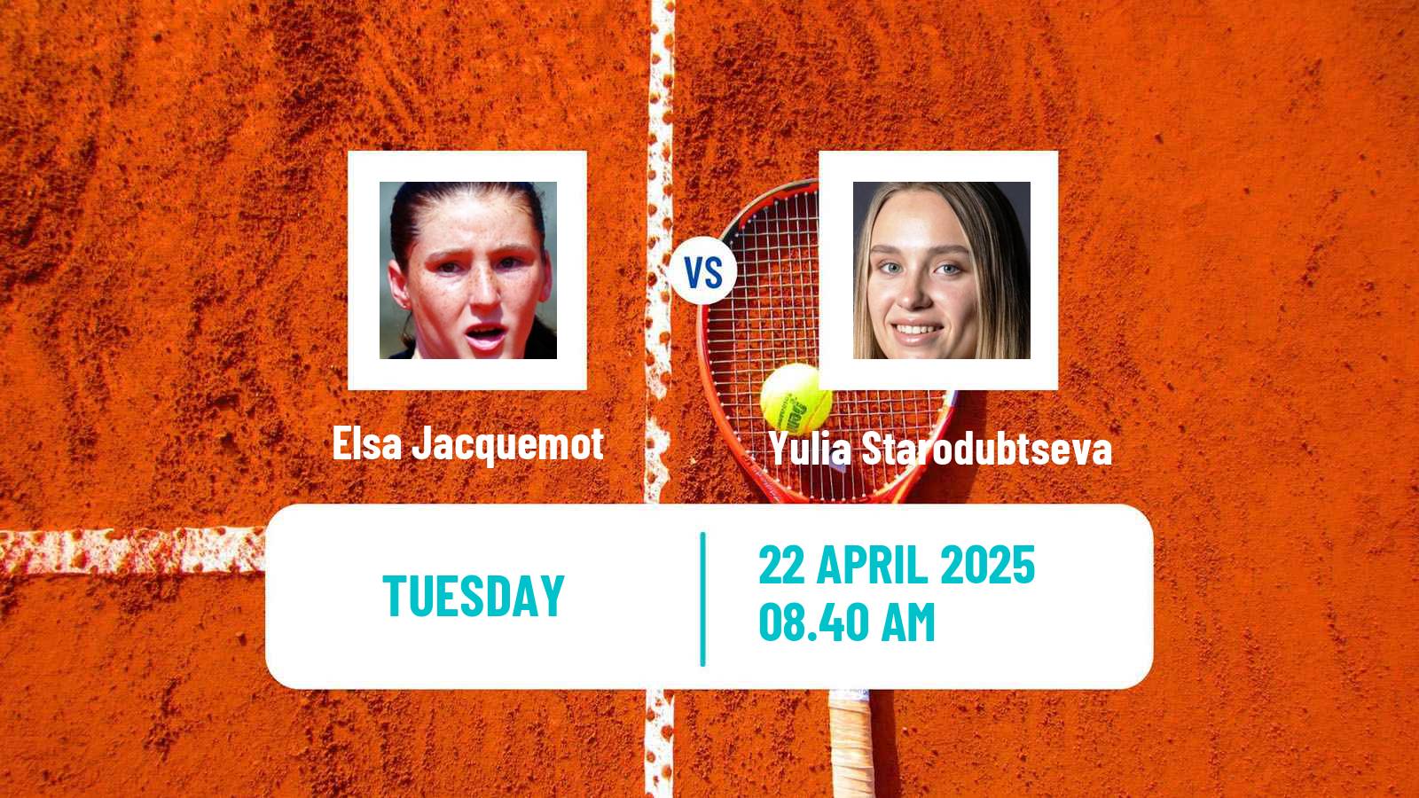 Tennis WTA Madrid Elsa Jacquemot - Yulia Starodubtseva