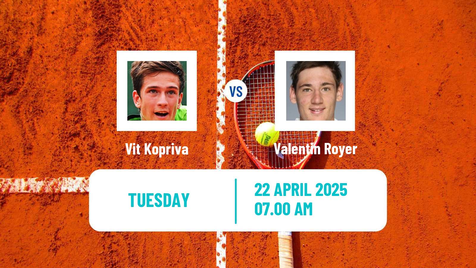 Tennis ATP Madrid Vit Kopriva - Valentin Royer