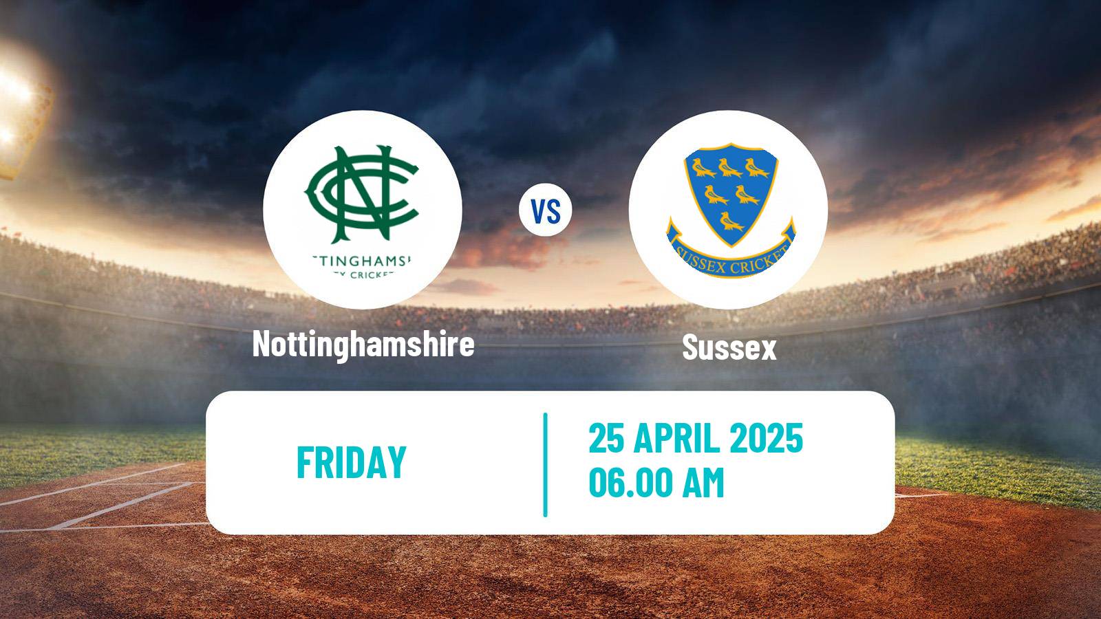 Cricket County Championship One Cricket Nottinghamshire - Sussex