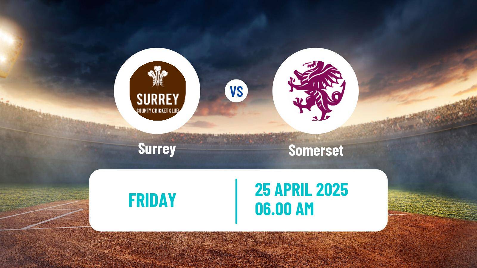 Cricket County Championship One Cricket Surrey - Somerset