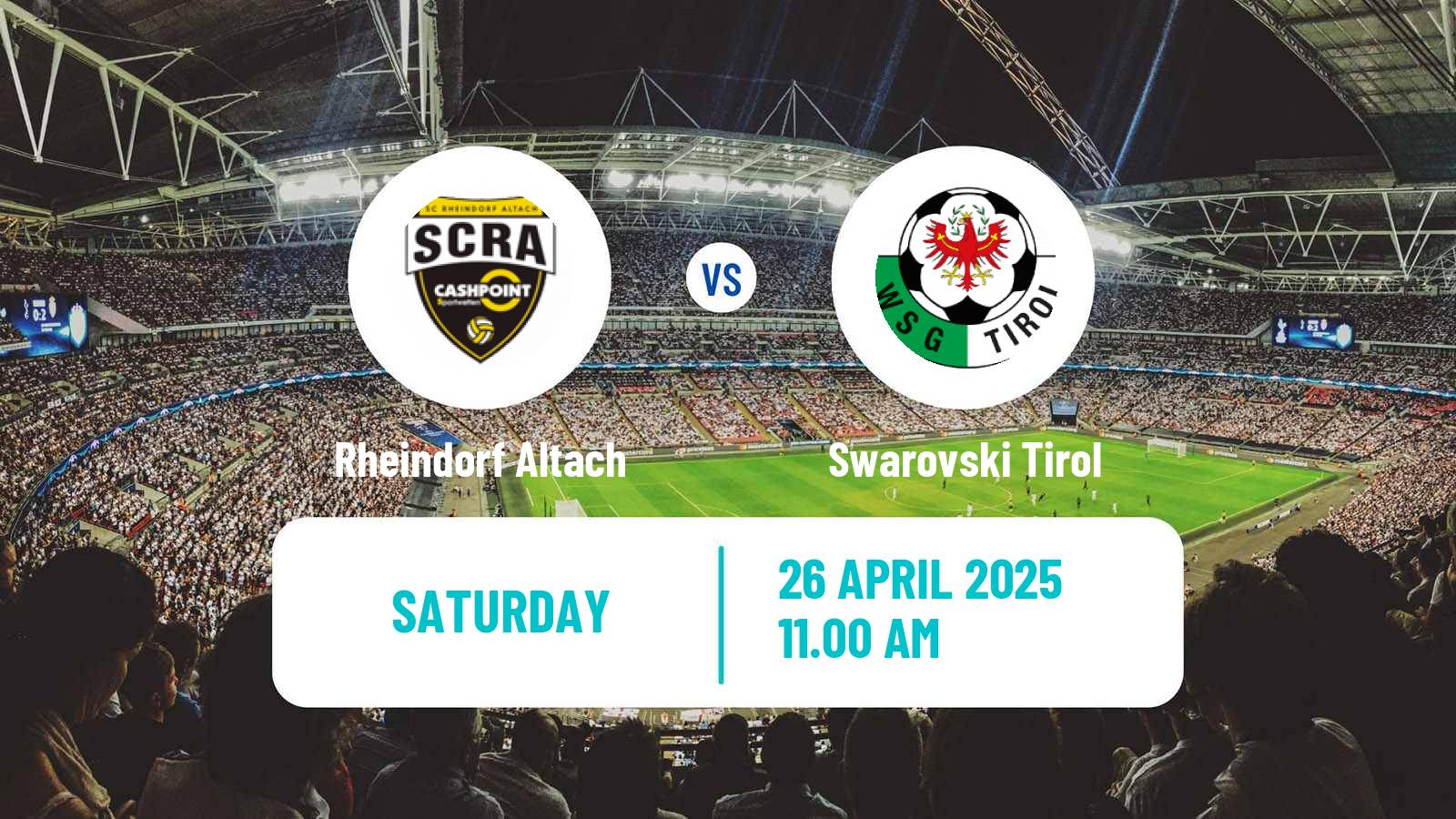 Soccer Austrian Bundesliga Rheindorf Altach - Swarovski Tirol