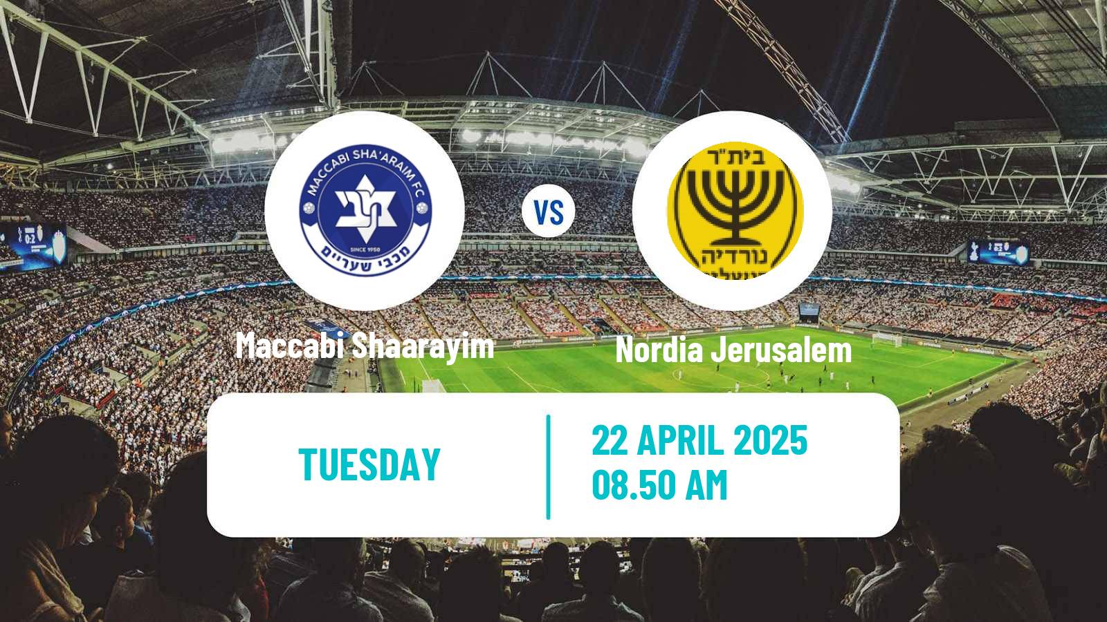 Soccer Israeli Liga Alef South Maccabi Shaarayim - Nordia Jerusalem
