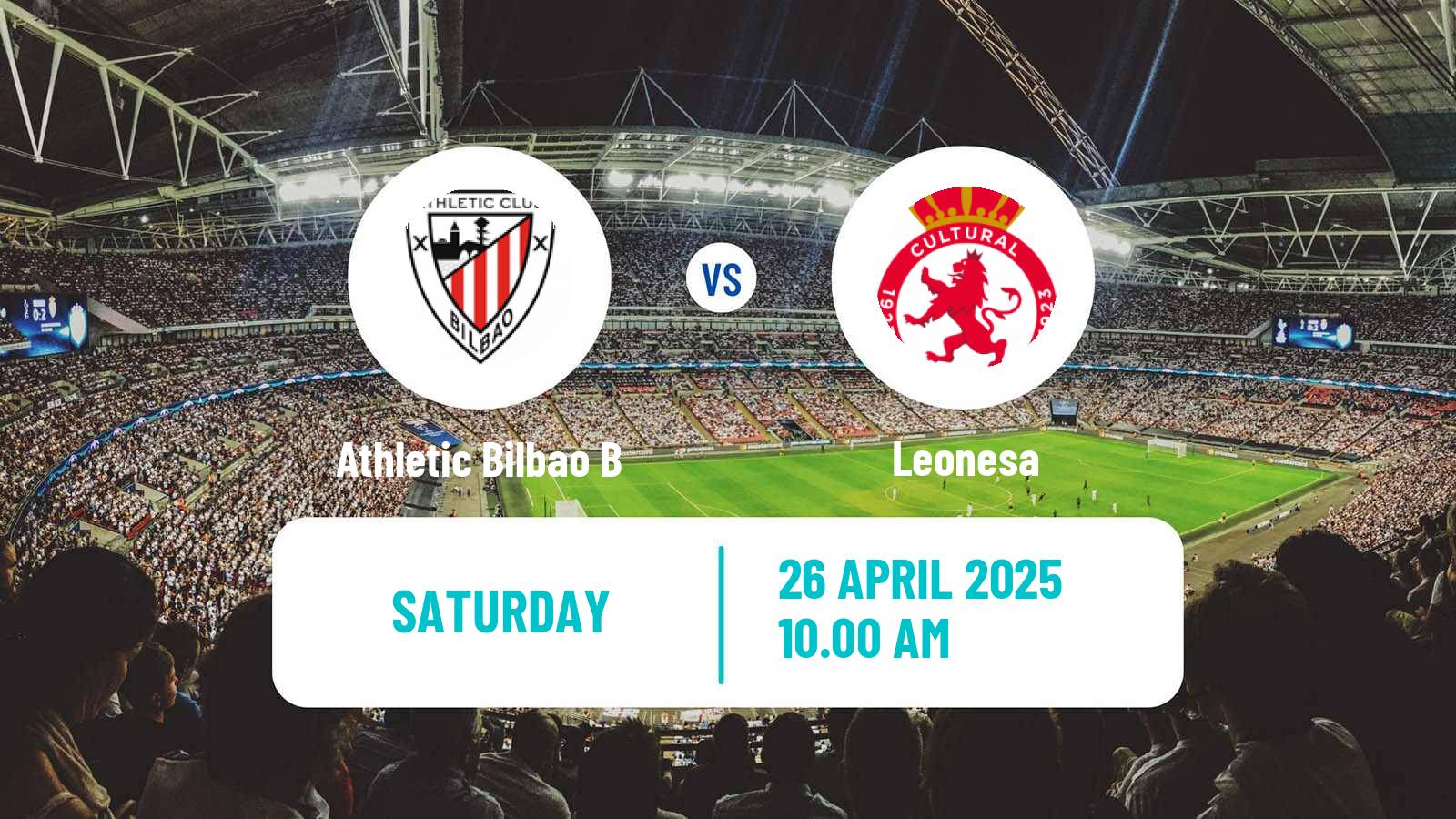Soccer Spanish Primera RFEF Group 1 Athletic Bilbao B - Leonesa